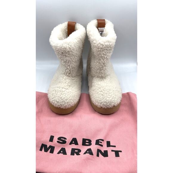 Isabel Marant Frieze Sherpa Fur Boot in Ecru White Size EU 37 - Picture 4 of 11